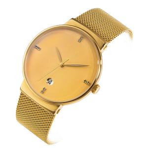 China 316L Steel Back Cover Quartz Watches Stainless , Gold Tone Stainless Steel Watch wholesale