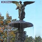 Dark Green Water Fountain Sculpture Lady Angel Bronze Fountain Statues