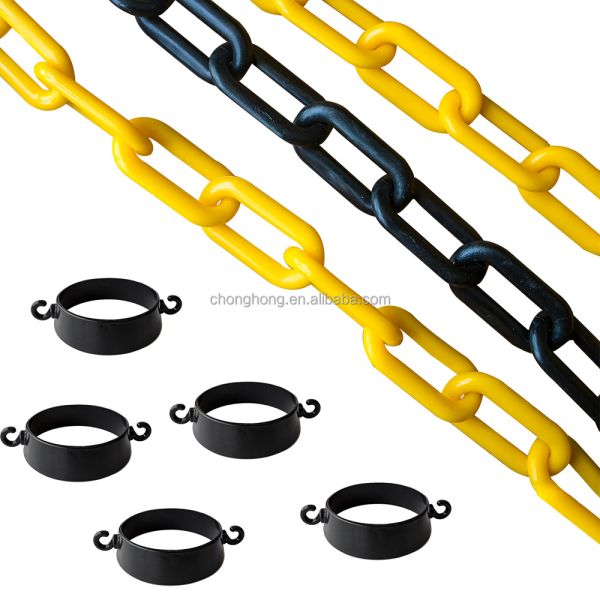 Black Finish Plastic Link Chain with Injection Structure for Roadway Safety