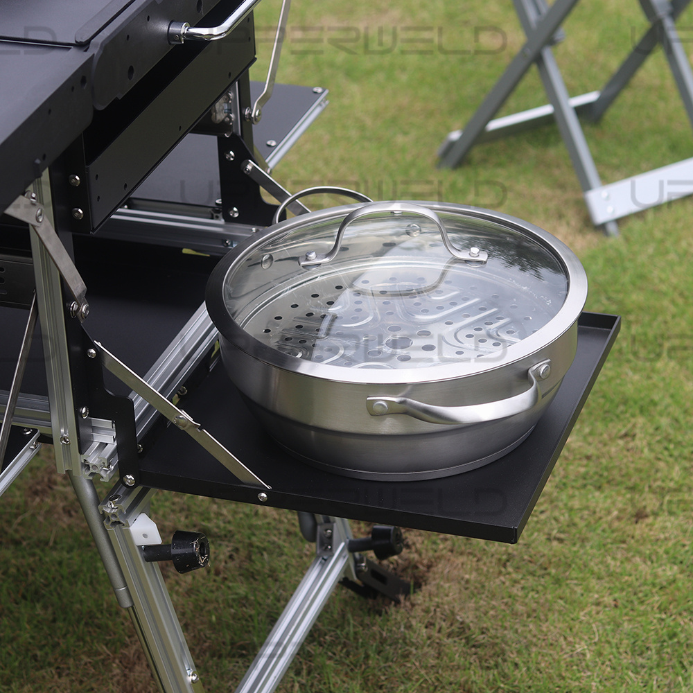 Outdoor Camping Kitchen Folding Aluminum Table for RVing BBQ Party Picnics Heavy-Duty
