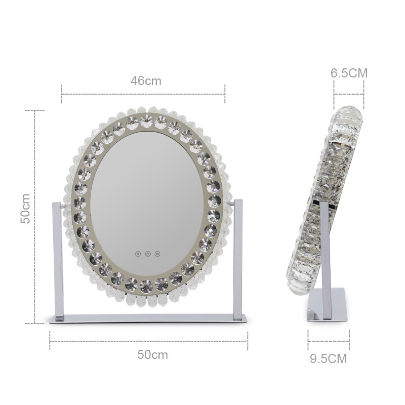 Heart Crystal Vanity Mirror Led Magnifying Mirror ODM