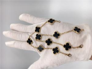 China Women'S Vintage Alhambra 18K Gold Jewelry Handmade With Onyx No Diamond wholesale