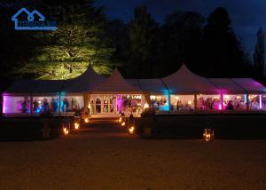 China PVC Fabric 10x30 Party Tents , Outdoor White Marquee Tent Fire Prevention wholesale