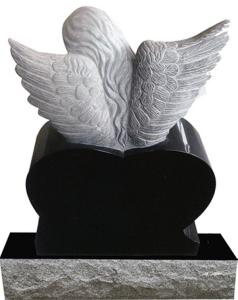 China Carved Angel Heart shape headstones of America style wholesale