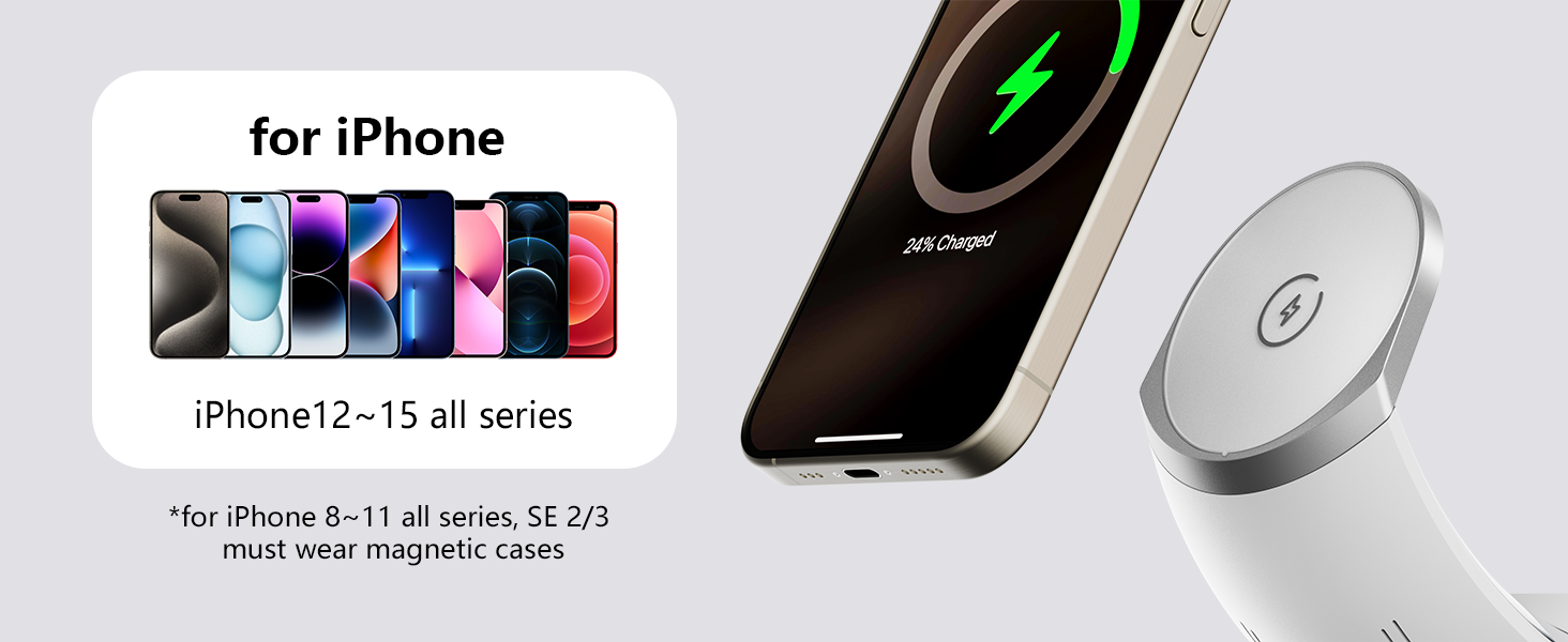 LED Lamp Wireless Charger with 4-in-1 Multifunction Stand Output Voltage and Current 9V-12V/1.5A Maximum Output Power 15W