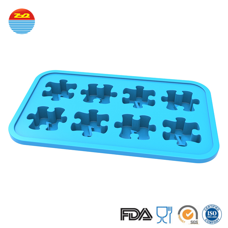 Custom Creative Funny Interesting Cute Design Puzzle Shape Ice Cube Maker Mould Silicone Ice Tray Mold