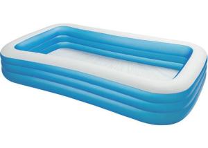 China Giant Deep Inflatable Swimming Pool , Toddler Blue Rectangle Blow Up Pool 262 * 175 * 51cm wholesale