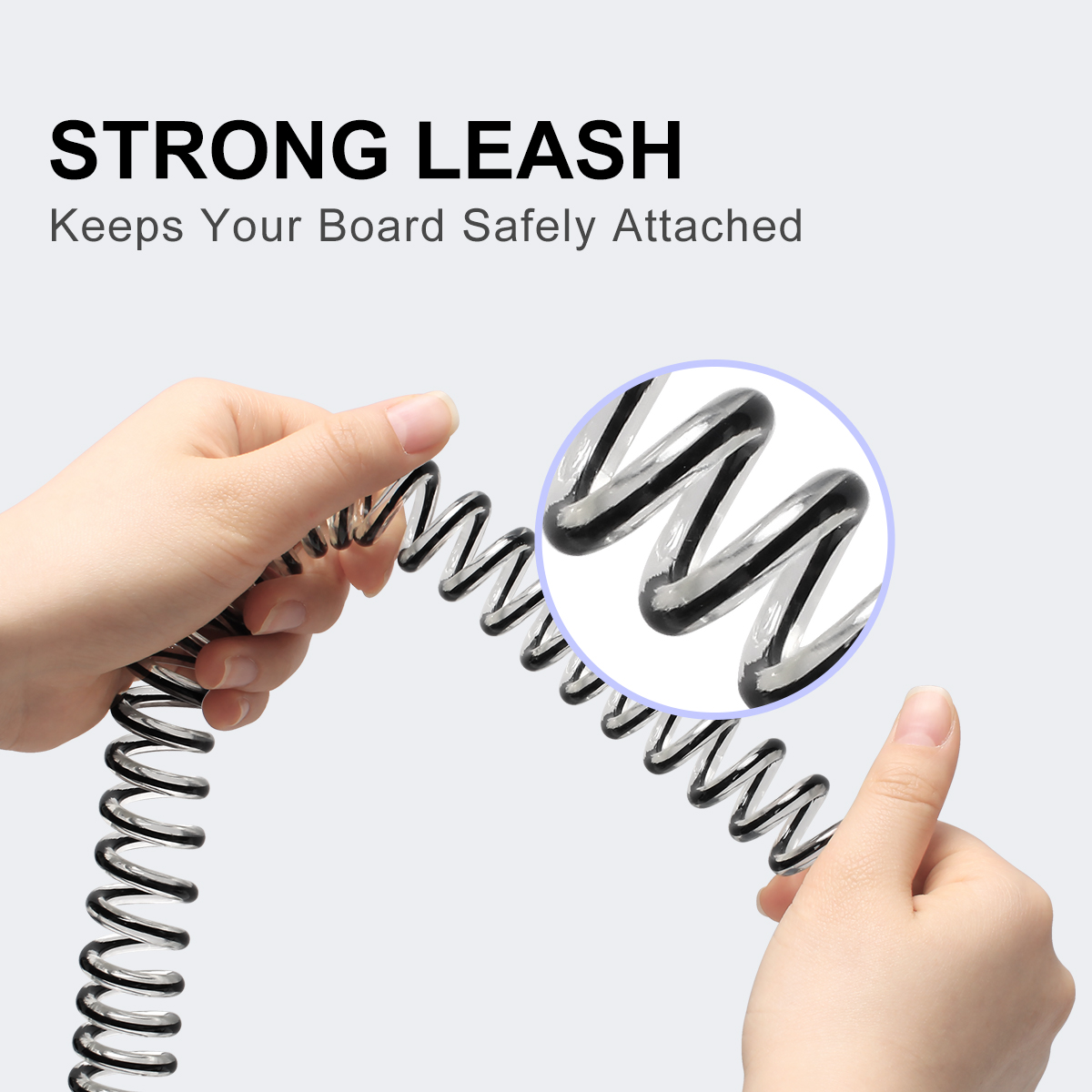 5.5mm/7mm/8mm Diameter TPU Surfboard Leash Strong Cord Custom Design for Lakes Rivers