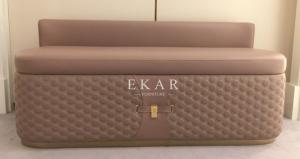 China Pink Leather Bedroom Ottoman Bed End Stool Bench W002B18 wholesale