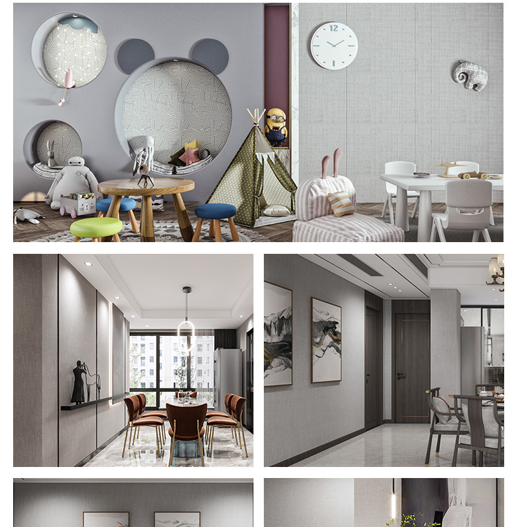 Waterproof Fabric Bamboo Charcoal Wood Veneer Wall Panels Mould Proof