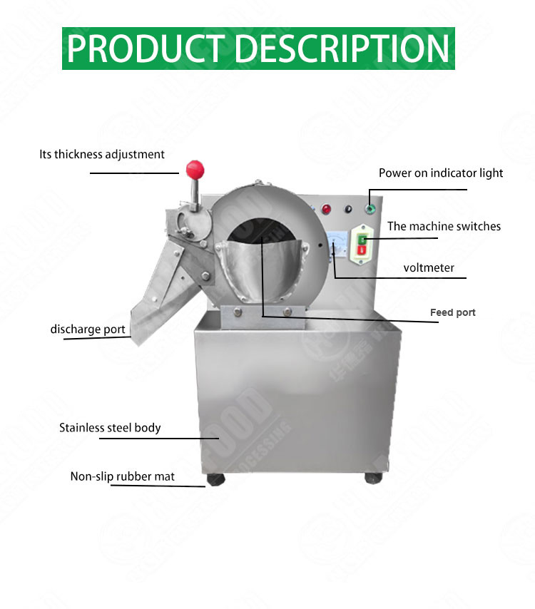 Vegetable Roots 200kg/H Cube Slicer Machine