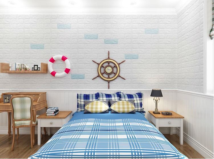 Bright Yellow Modern Style Durable 3d PE Foam Wallpaper Wall Panel for Kid's Room/Kindergarten at Hotel