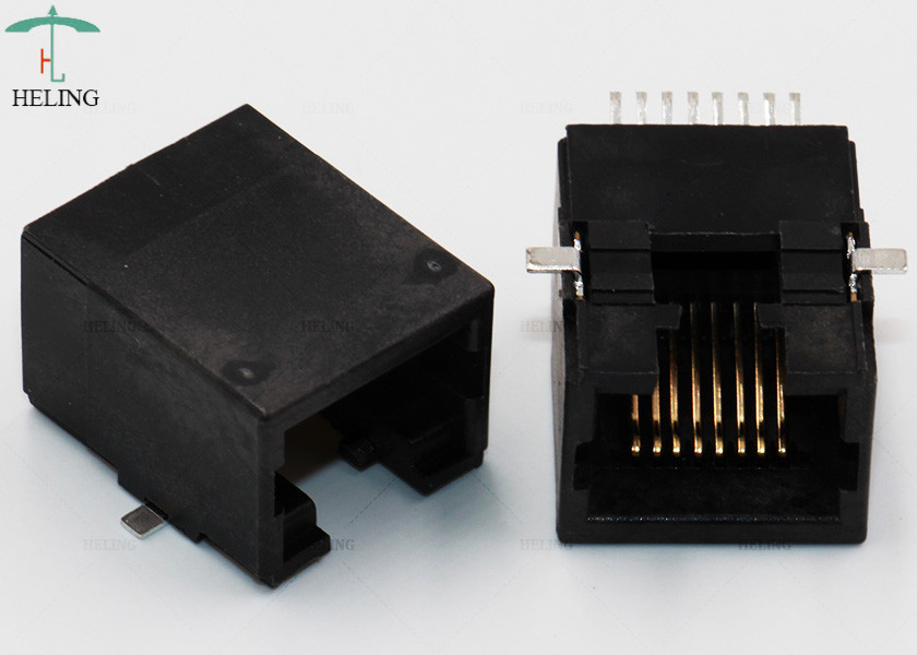 RJ45 Waterproof Tab Up Female Lan SMT Connector Through Hole Low Profile