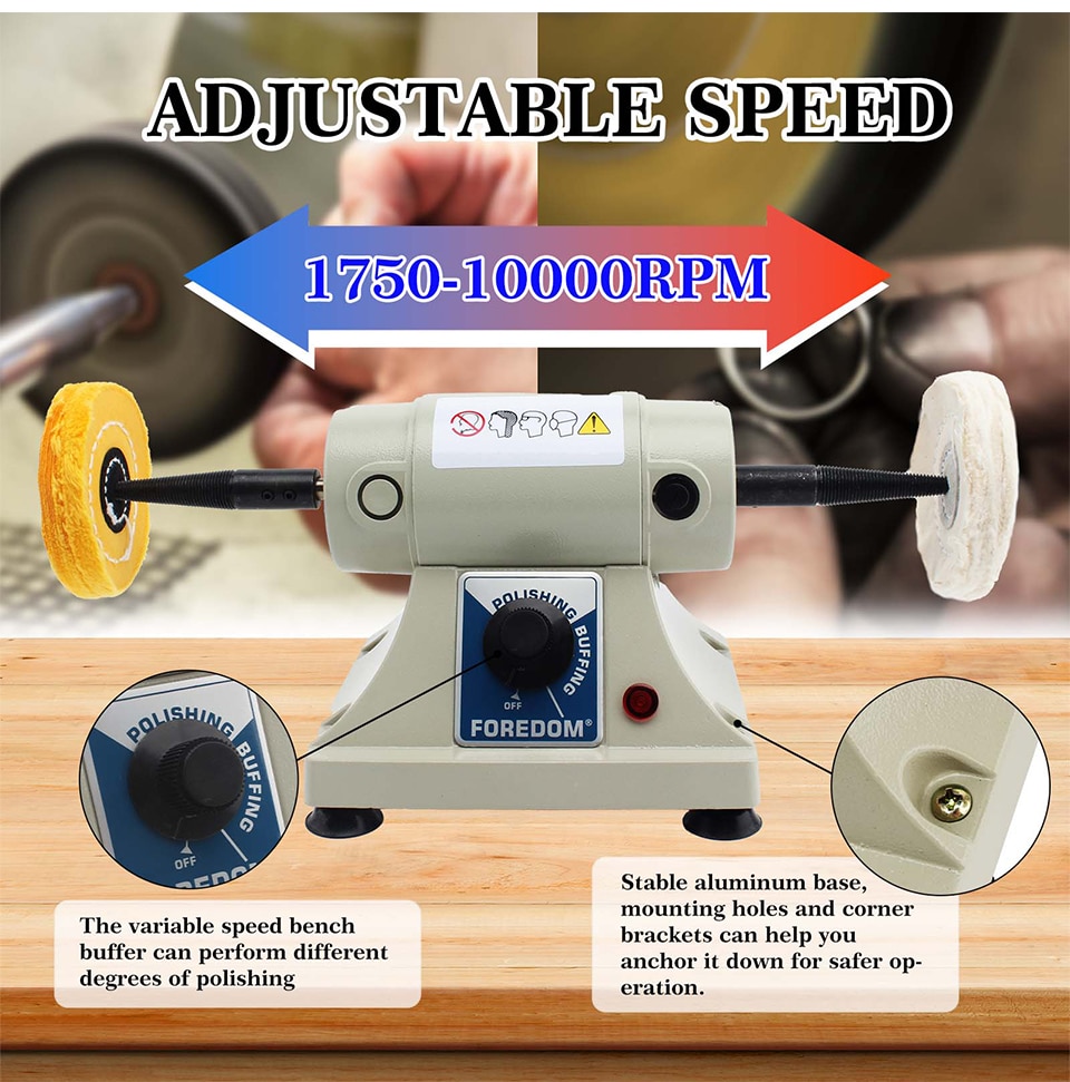 DM-3 Foredom Motor Jewelry Polishing Machine 180W Adjustable Speed