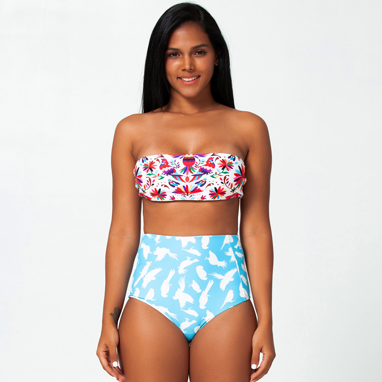 Tiered Layer Tie a Knot Front Top With Low waist Bikini swimsuit high cut
