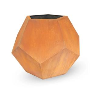 China Outdoor Garden Metal Planter Boxes Corten Steel Pentagonal Flowers Planters wholesale