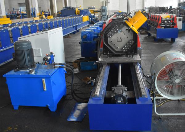 Quality Storage Rack Vertical Post Section Roll Forming Machine With Punching Unit For Various Patterns for sale