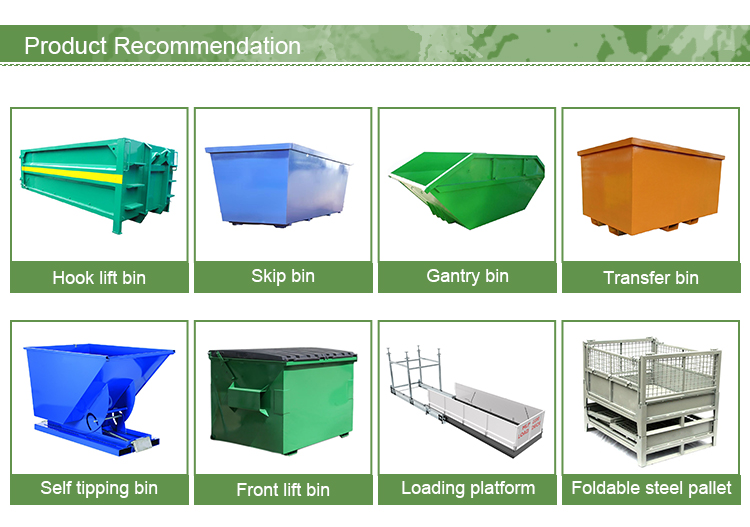 4 Yards Construction Waste Transport Skip Bin Heavy Metal Garbage Container