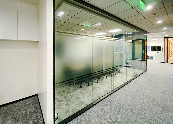 Indoor Partition Wall Double Glass Frameless Full View Soundproof 48db Easy Installation Fast Delivery