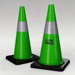 Elite Green Safety PVC Traffic Cone Marking Road Hazardous Areas Enhanced