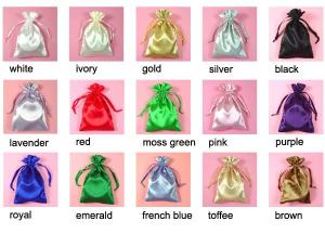 China BRC Packaging Drawstring Bags Satin Jewelry Pouch Faux Silk Overlocked wholesale