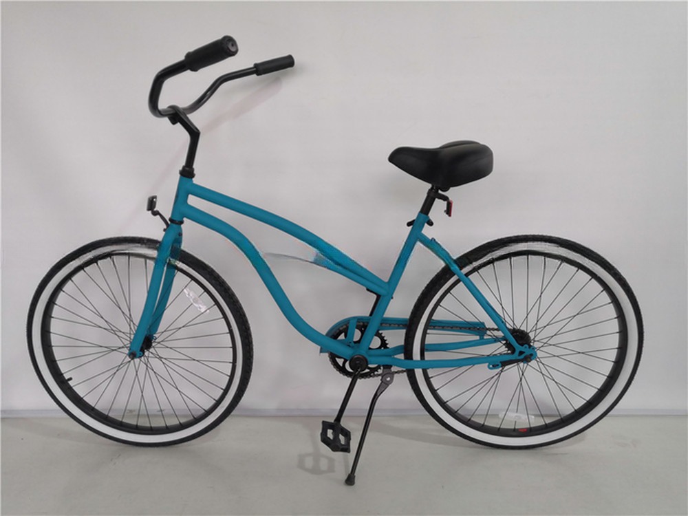 Step Through Design 26 Inch Beach Cruiser Bike with Coaster Foot Brake and White Color