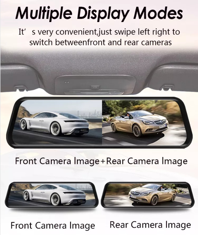 10inch 1440P 1080P Dashboard Dash Cam WIFI GPS Night Vision