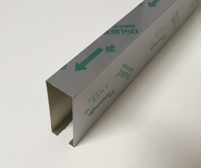 Polyester Roller Coating Linear Metal Ceiling Grey Aluminum Baffle Ceiling