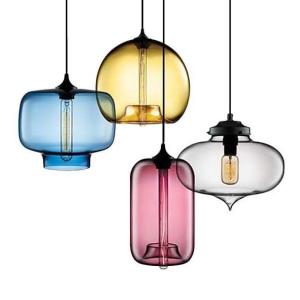 China Colorful Modern Fishbowl Glass Pendant Light - 8 colors &amp; 13 shapes available wholesale