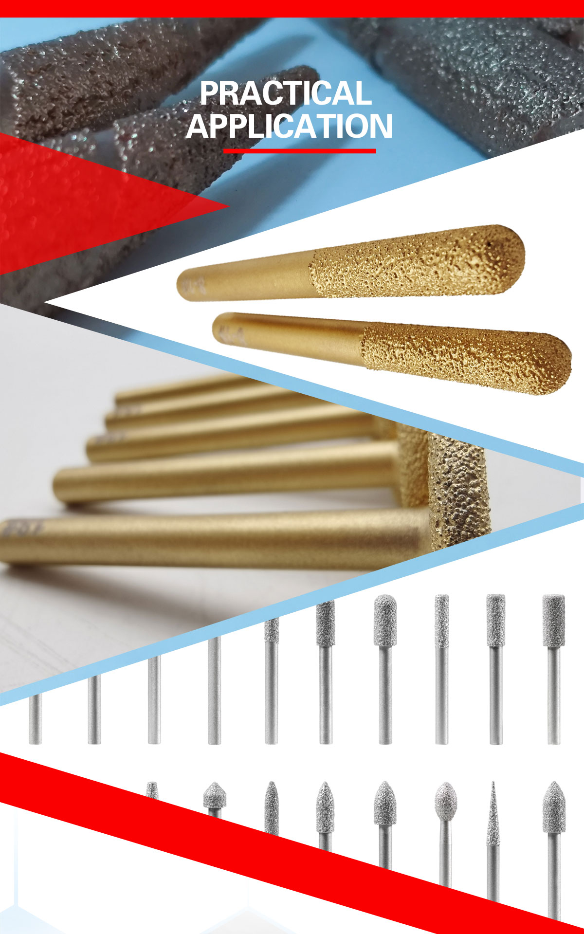 Diamond Engraving Bits for CNC Machine 20mm/25mm/30mm/40mm/50mm/60mm Working Length