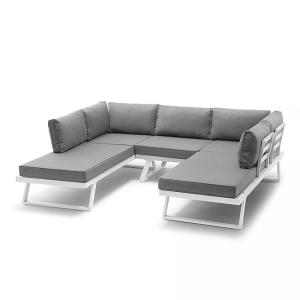 China AJUNION Modern U Shape Outdoor Furniture Set Aluminum Frame Corner Lounge for Garden wholesale