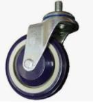 4 Inch Blue Polyurethane PU Shopping Cart Caster Wheels
