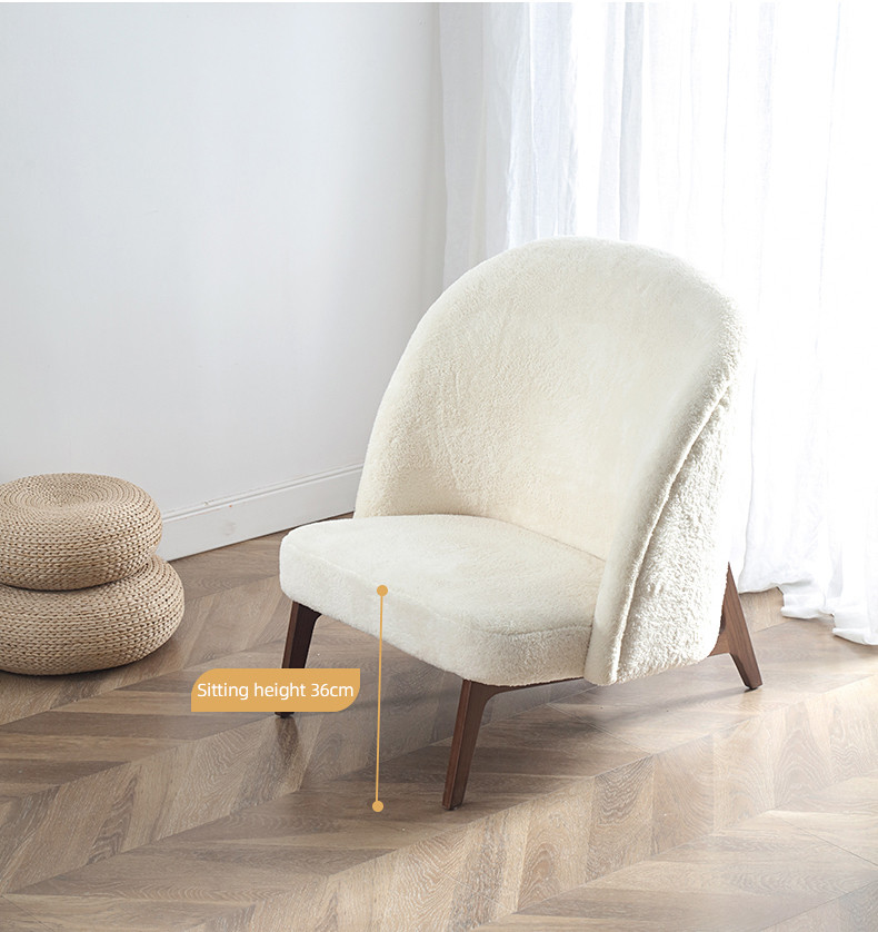 Polyester Fabric Leisure Chair Living Room Single Fabric Chair 50cm Seat Width