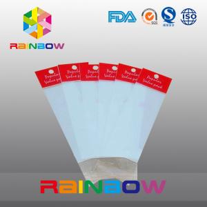 Red OPP Header Bag , Printed Cellophane Bags , Flat Plastic Bags
