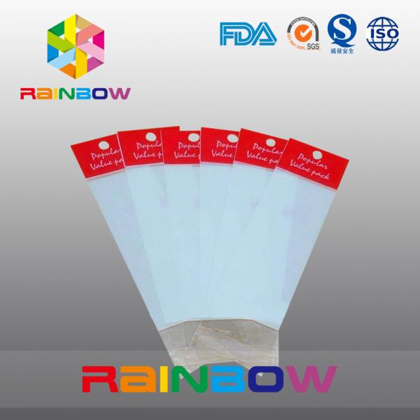Quality Red OPP Header Bag , Printed Cellophane Bags , Flat Plastic Bags for sale