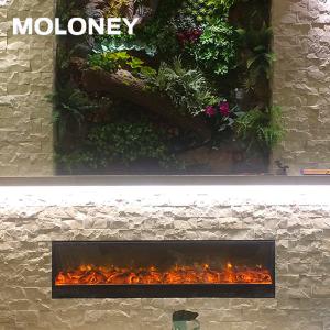 China 70inch Fixed Glass Flush Mount Electric Fireplace Fire Simulation wholesale