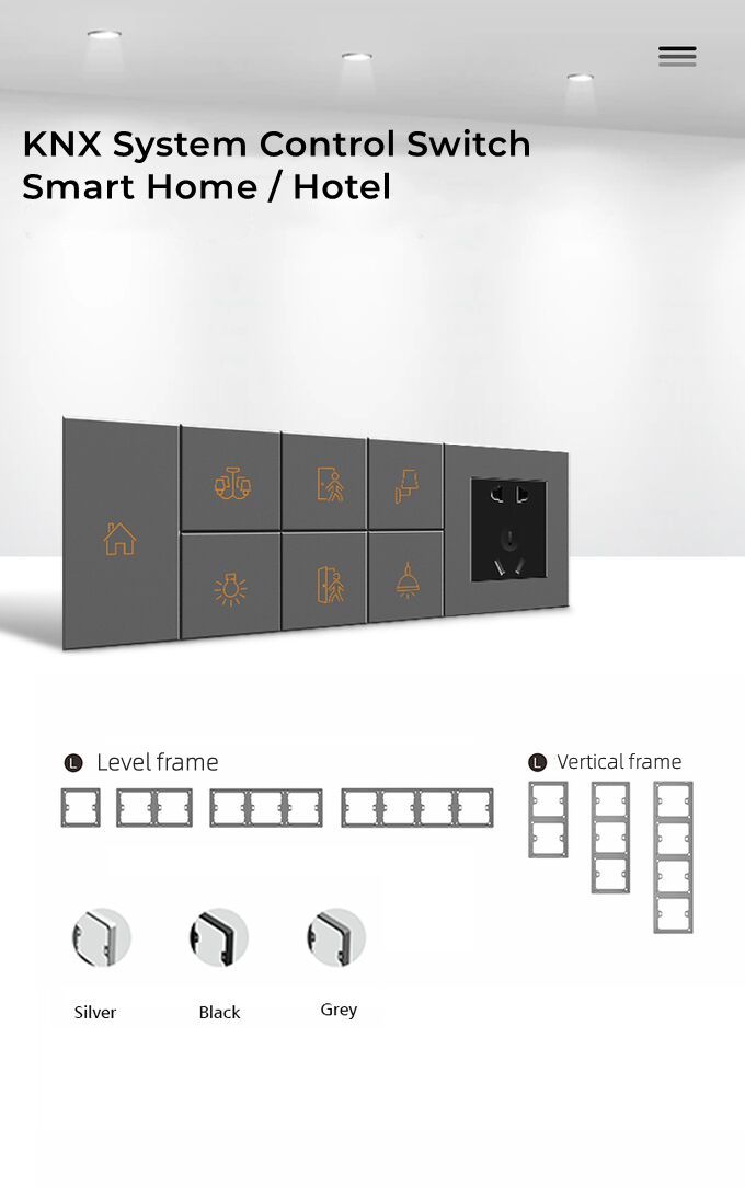 Home Smart System KNX Wall Switch Metal Material Push Button Light Switch