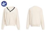 Stripes V Neck Ribs Knitting Women'S Pullover Sweater / Casual Clothes For Girls
