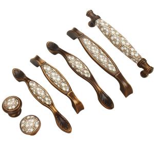 China Flower Ceramic Retro Decorative Cupboard Door Handles wholesale