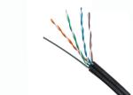 Cat5e Aerial Cable With Messenger , Cat5e Outdoor Waterproof Ethernet Cable 1000