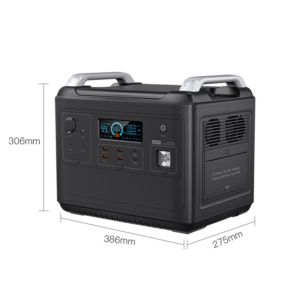 Ups Lithium Portable Power Station Lifepo4 Solar 2000W 1000 Watt Two-Way Quick