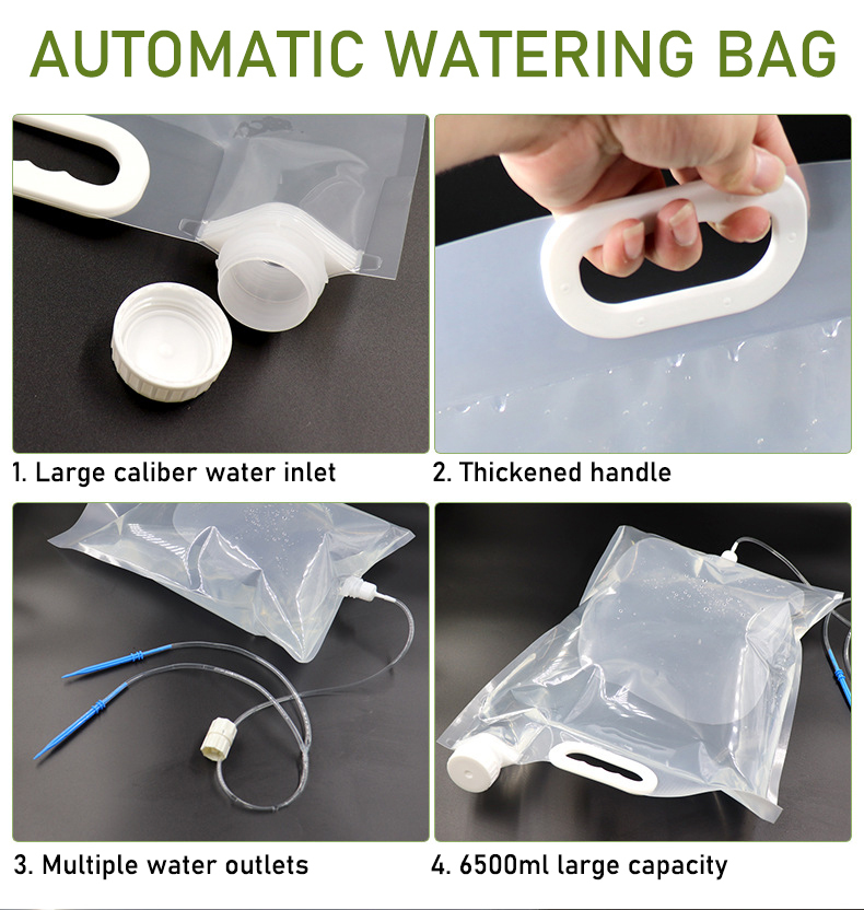 Extra Large 6500ML Drip Irrigation Bag Adjustable Flow, Self Automatic Watering System For Outdoor Gardening Plants And Flowers