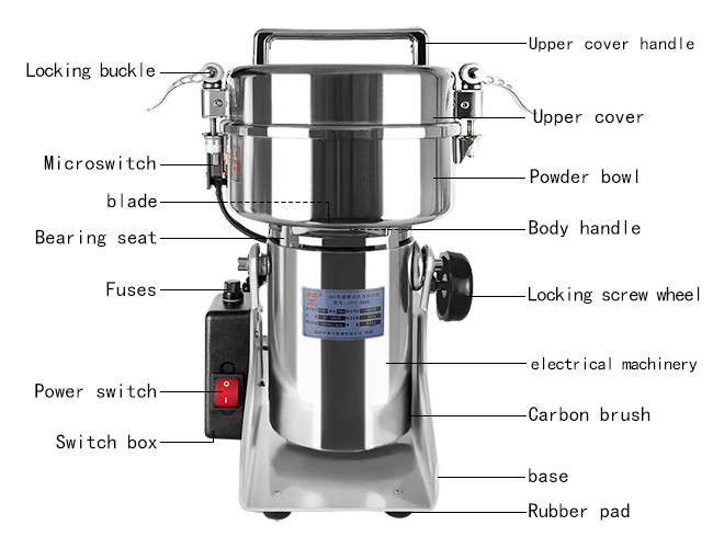8.2Kg Commercial Electric Grinder Crusher Machine 25000rpm