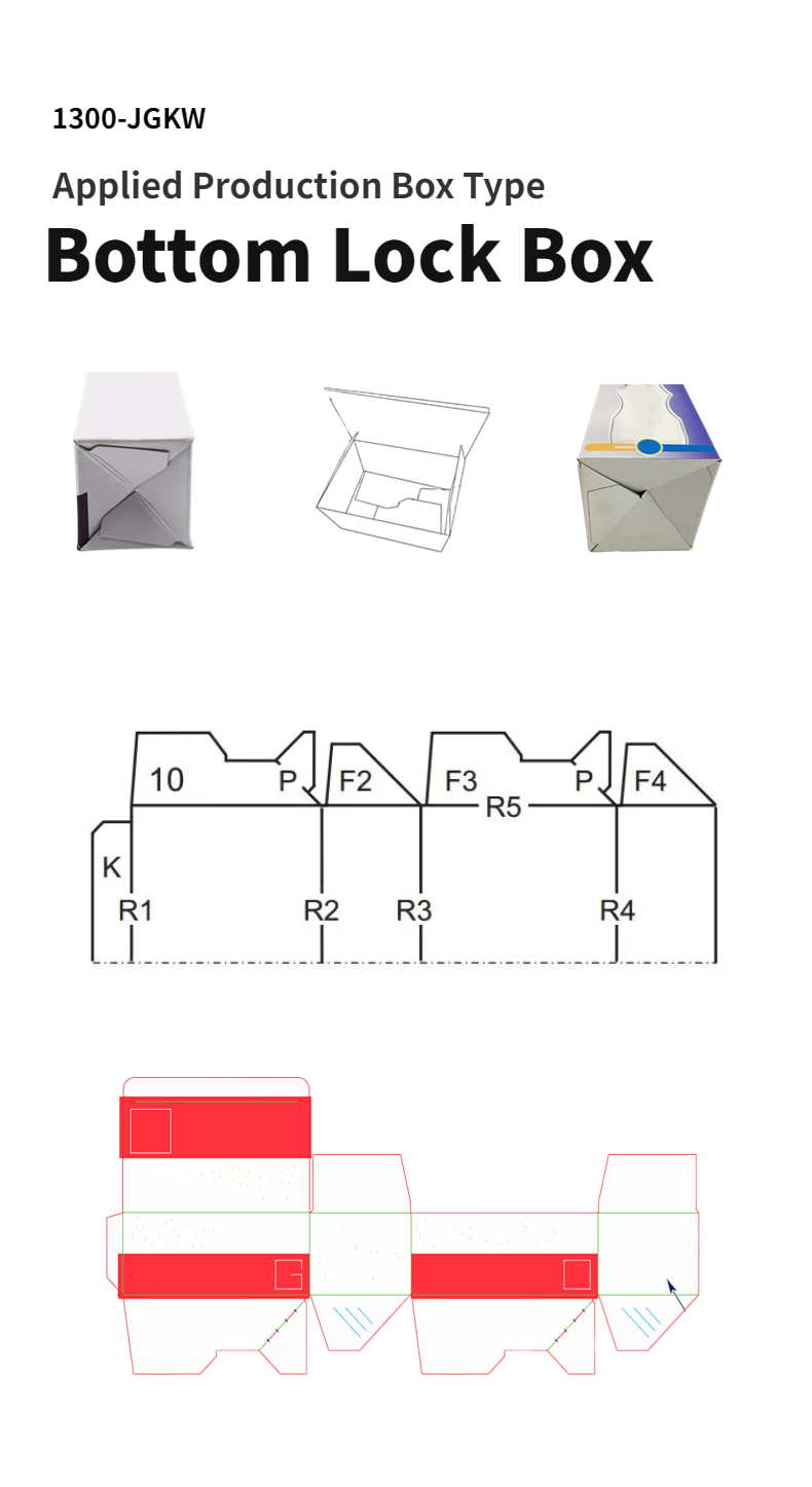 380V Corrugated Box Dual- Lock Bottom Paper Box Folder Gluer Machine for and 2-3 Layers