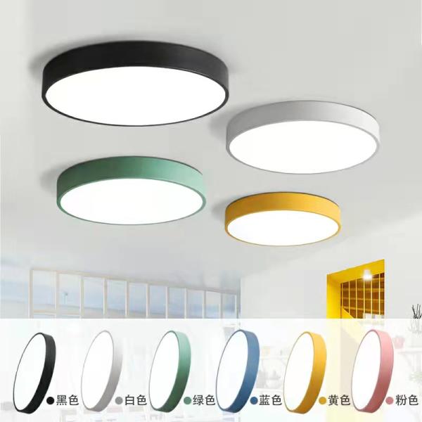 LED macaron ceiling light 12/18/30w proof room hotel lights lamp round colorful