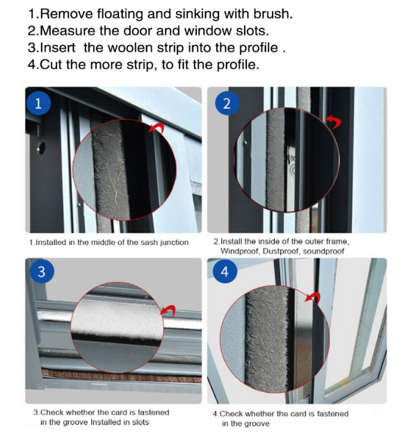 Adhesive mohair strip silicone rubber strip for shower room door
