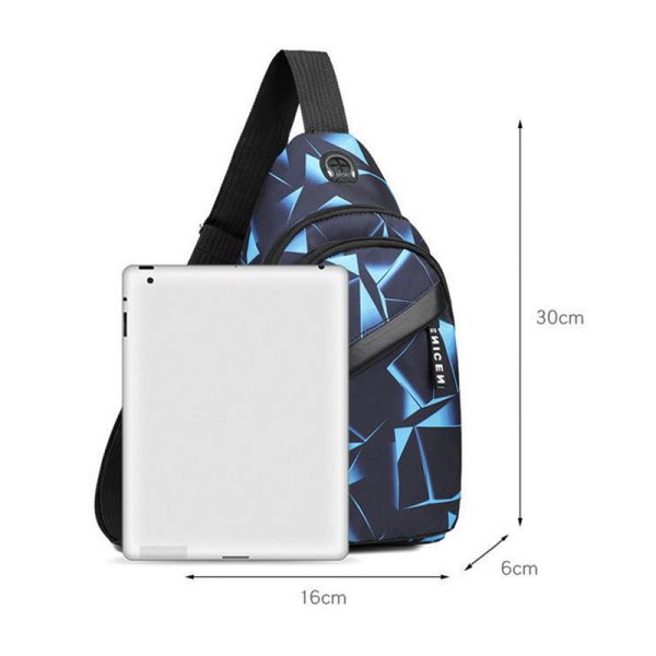 Men Anti Theft Chest Bag Short Trip Messengers Bags USB Charging Crossbody