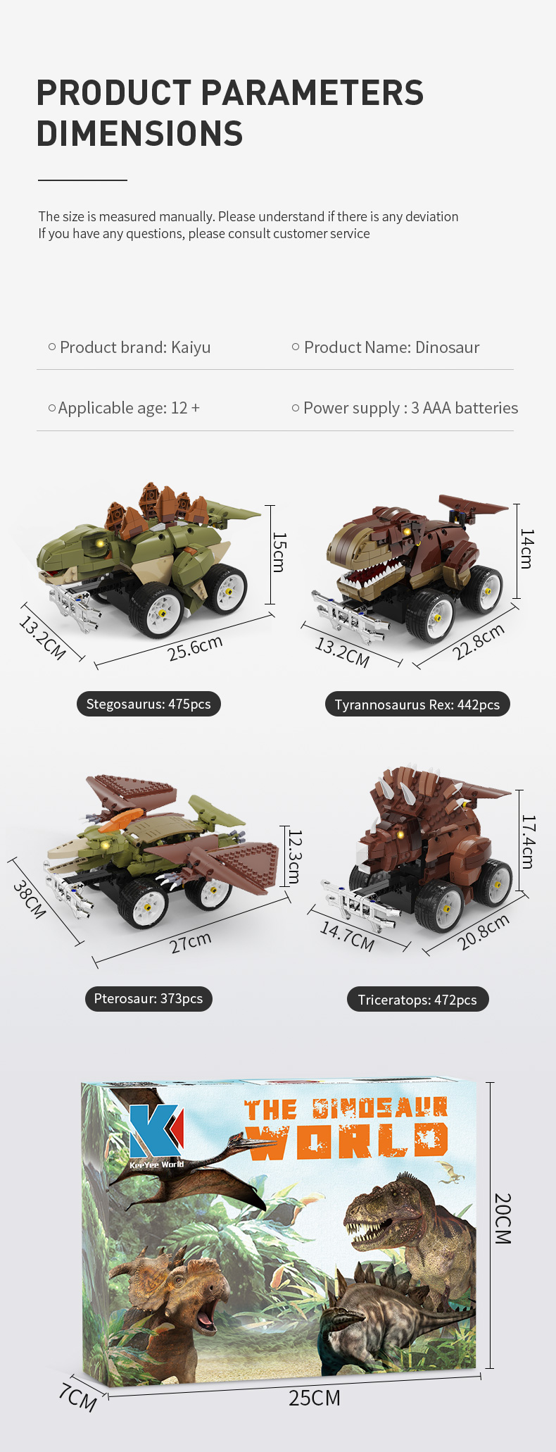 Creative Electronic Dinosaur Toys DIY Educational Rc Car Kids Blocks Toys Building