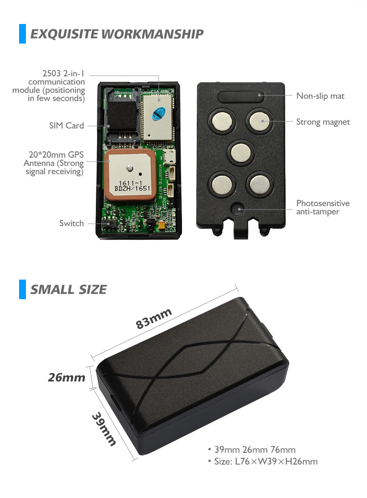 5yr Battery Magnetic Real Time Locator Mini Gps Tracking Device With Long Battery