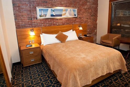 Budget Hotel Bedroom Furniture Laminated Cherry wood Double Bed with Headboard and Reception Sofa Teatable